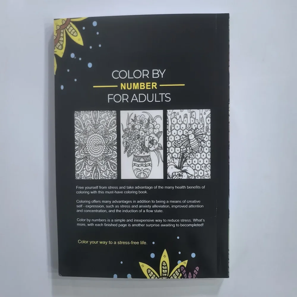 Color By Number For Adult Colouring Book: A Unique Background Paper Adult Colouring Book For Men Women & Teens Stress Relief