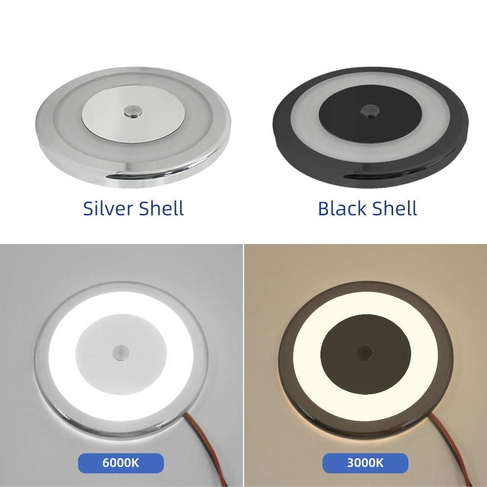 Dia 106mm Round LED Light Lamps DC 12V 6W Touch Dimmer Switch Control for Wardrobes Shoe Cabinets Cloakrooms Lighting Decoration