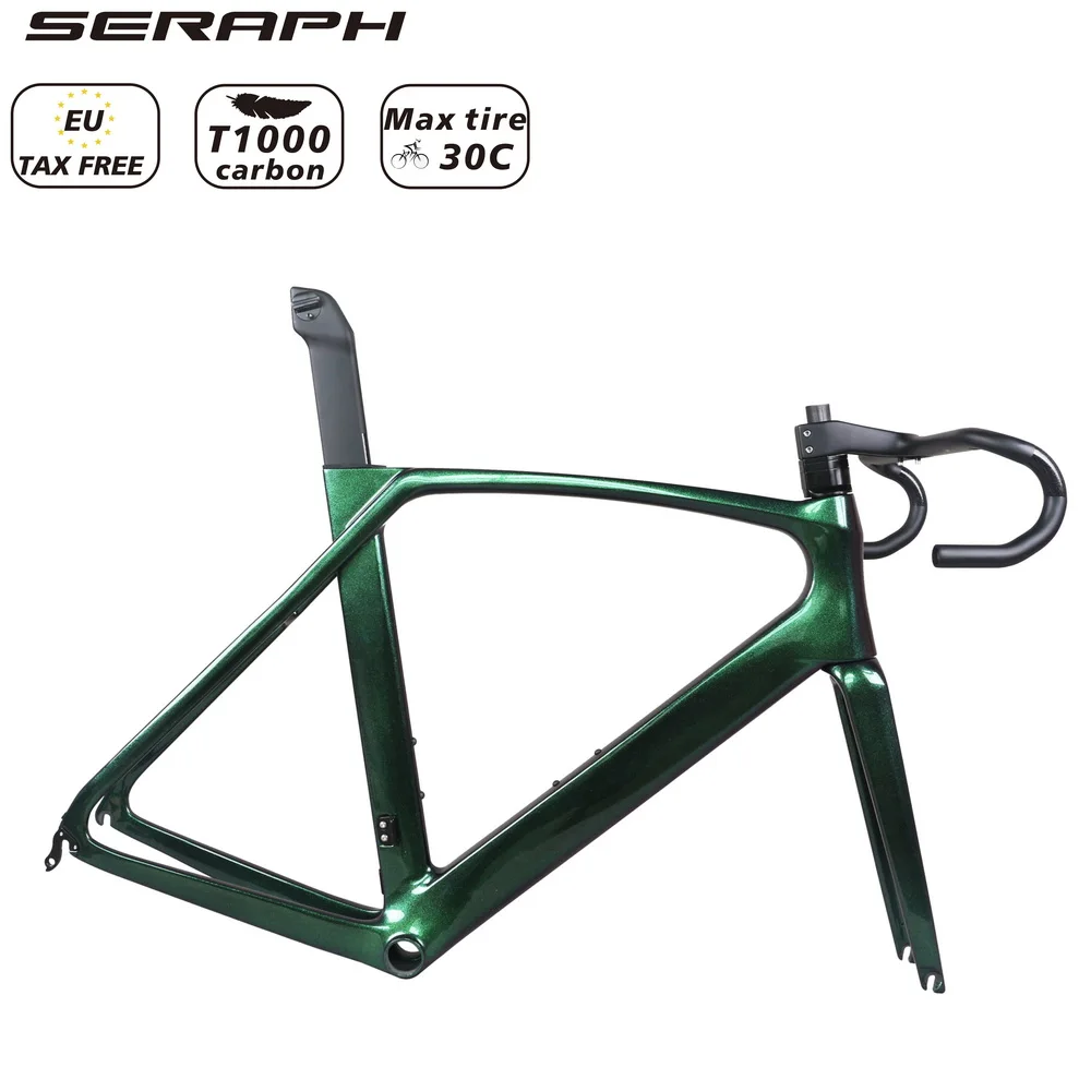 

Full Internal Cables BB86 Rim Brake Aero Road Bike Frame TT-X35 Green Purple Chameleon YS3068