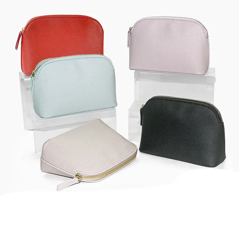 Pouch per trucco in PU da viaggio di grande capacità in pelle borsa piccola da donna casual con cerniera pochette da viaggio femminile borse piccole