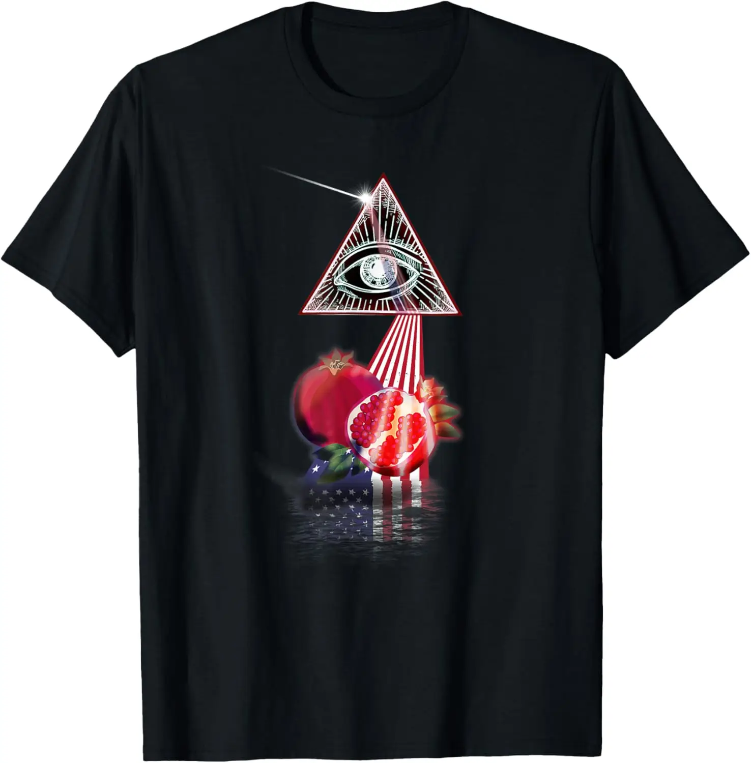 

Винтажная футболка с гранатом и флагом США в стиле ретро-призма