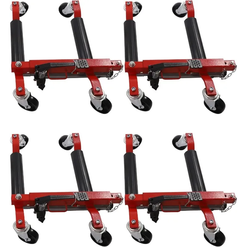 

Hydraulic Wheel Dolly Tire Jack Set of 4,12 Wheel Vehicle Positioning Jack 1500LBS Heavy Duty Rollers with Ratcheting Foot Pedal