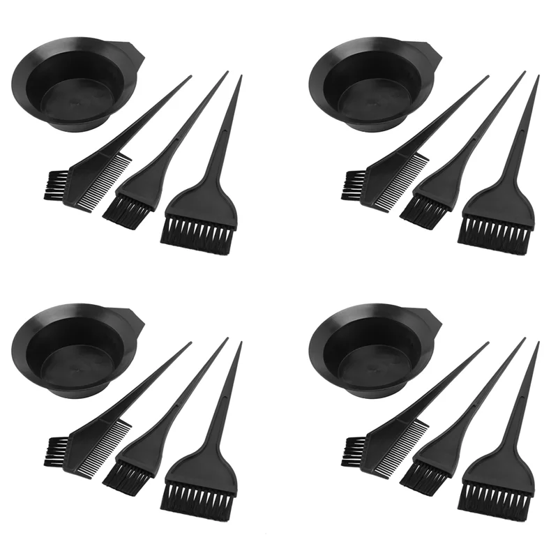 

4X чаша для краски для волос, расческа, кисти, набор инструментов, набор оттенок, окраска-A54Q