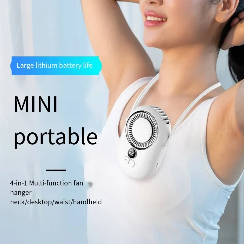 

Portable Neck Fan,USB Hands Free Neck Hanging Rechargeable Mini Sports3-Speed Adjustable Neck Dual Fan Home OfficeOutdoor Travel