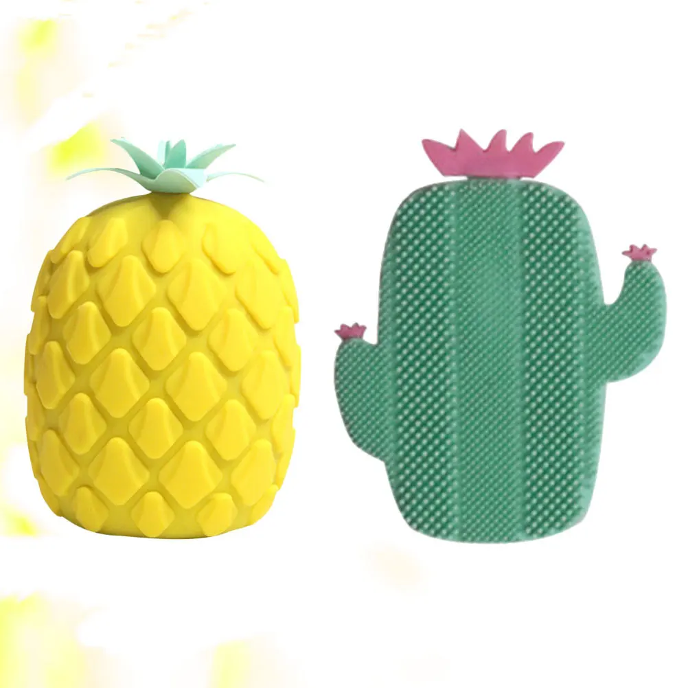 

Silicone Bath Brush Pineapple Shape Body Shower Scrubber Exfoliating Back Massage Tool For All Skin Types Durable Washing