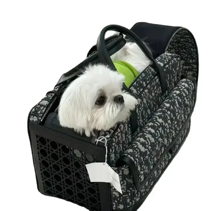 Dog Carrier Stylish Pet Travel Bag for Dogs and Cats Flight Case for Puppy Handheld Case Print Design