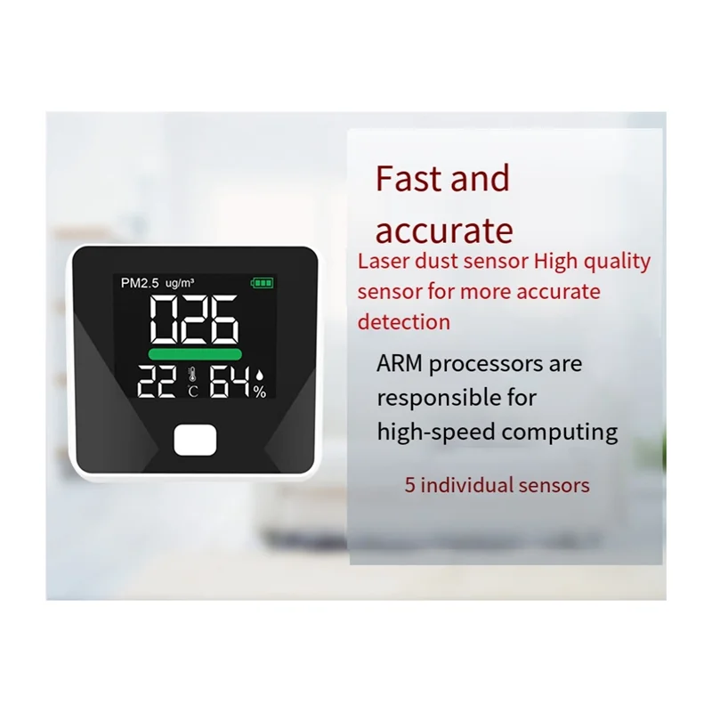 

OFSS-1 Piece PM2.5 Dust Detector Household Indoor Laser Meter Air Quality Testing Instrument