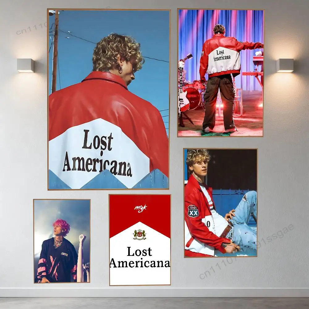 

M-MGK K-Kelly singer Poster Retro Paper Sticker DIY Room Bar Cafe Aesthetic Art Wall Painting