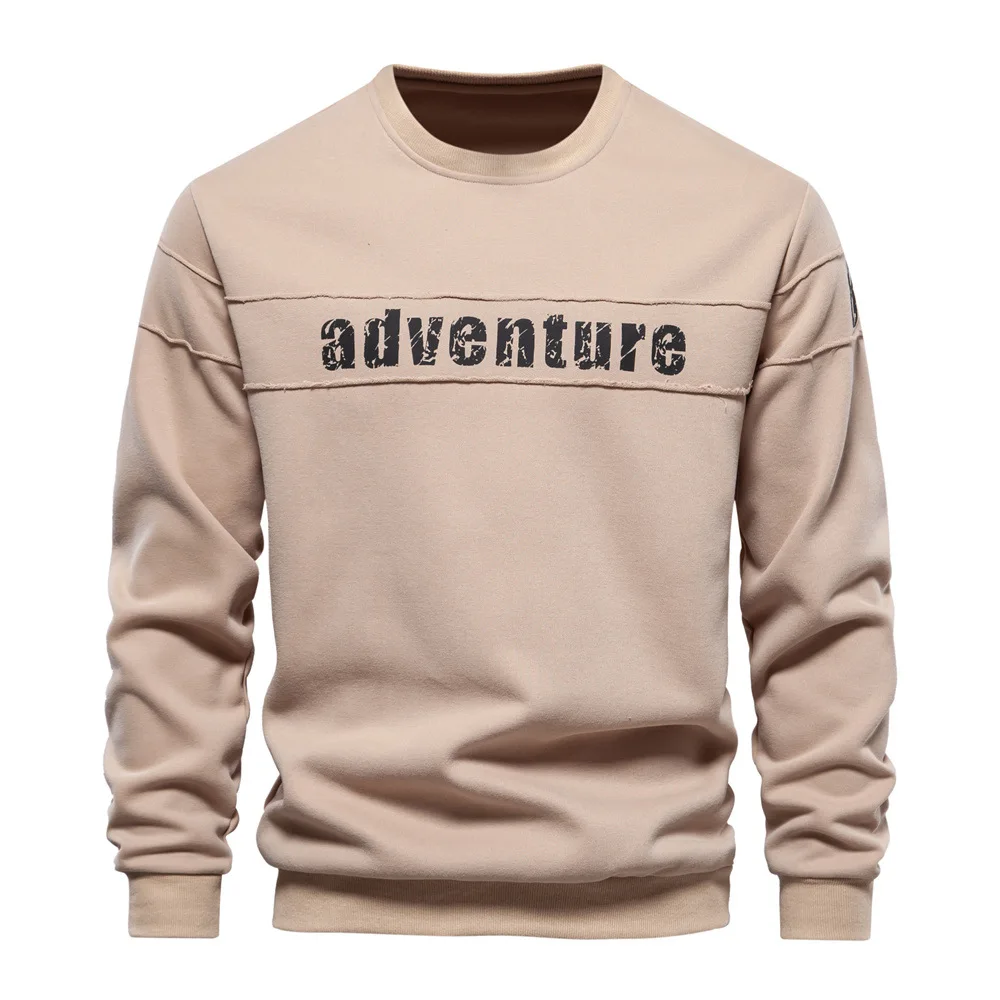 

2023 Autumn Winter Fashion New in Sweatshirts High Quality Smooth Patchwork Printed Sweatshirts for Men O-neck Sportwear Blouse