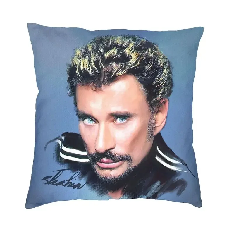 Johnny Hallyday Pillow Home Decor Fashion French Rock Singer Cushions For Sofa Square Pillowcase