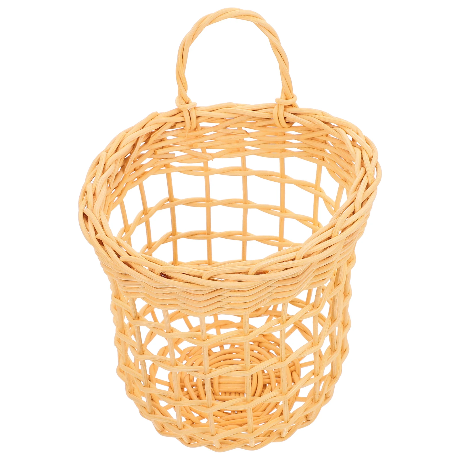 

Rattan Woven Basket Decorative Hanging Basket for Flower Fruit Storage Kitchenware Household Chic Design Fits Any Room Warm