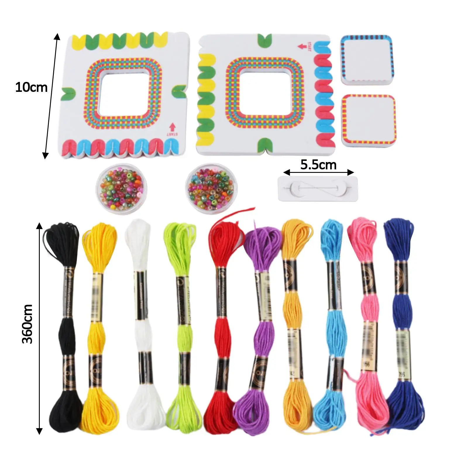 Set per realizzare braccialetti fai-da-te 10 fili di colori Set artigianale per bambini per donne Bambini Ragazza di età 6 7 8 9 10 11 12 anni Regalo di compleanno per adolescenti