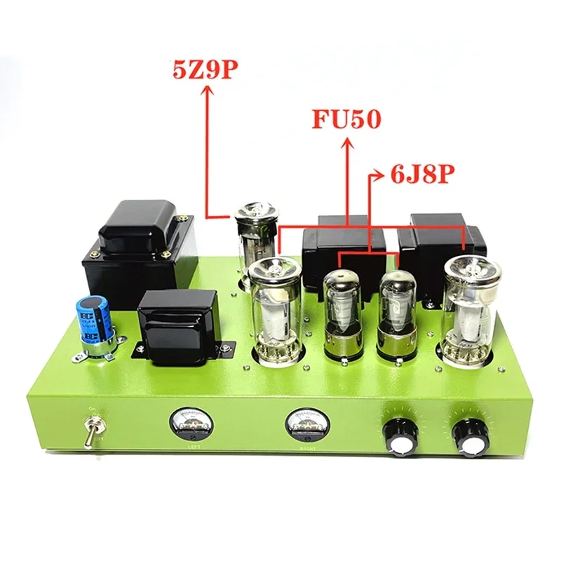 Fu50 Vacuum Tube Amplifier Kit Diy 8w*2 Optical Fiber Coaxial Aux Bluetooth 5.1 Vu Meter High Power Class A Audio Amplifier