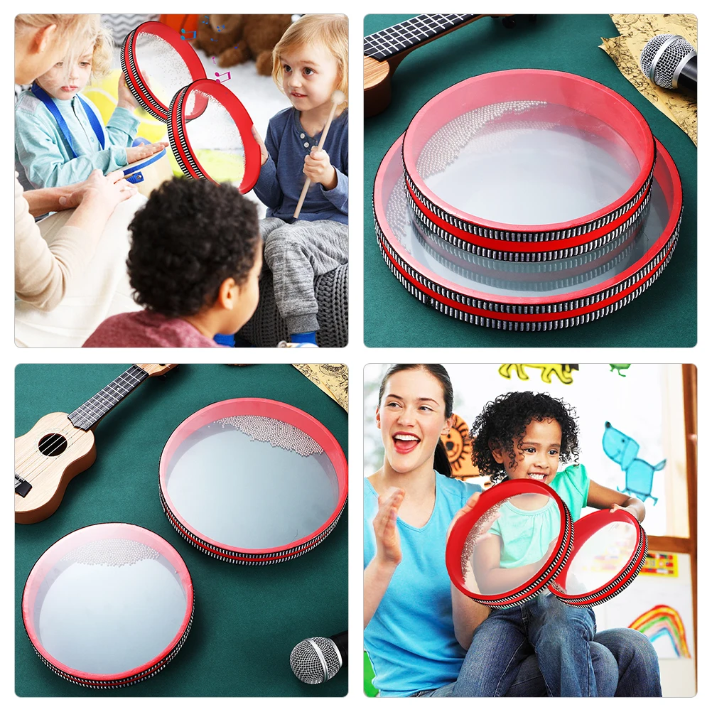 

2 Pcs Round Wave Sounds Drums Sea Toys Baby ​​drum Kids Musical Instruments Child