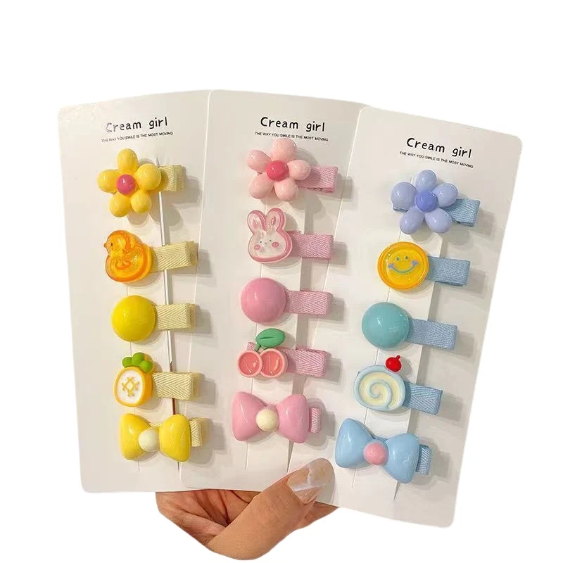 15Pcs/Set Cute Baby Hair Clip Fabric Flower Nakrycia głowy Spinki do włosów Kids Bow BB Clip Girl Hairdresses Barrettes Bangs Akcesoria do włosów