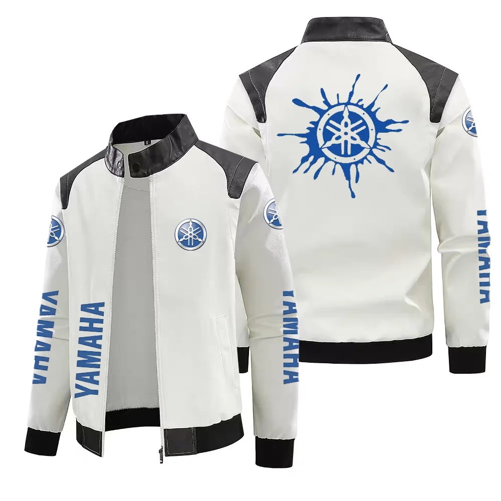 Men's PU Leather Motorcycle Logo Jacket, Windproof, Waterproof, Warm, Luxury, High-end, Racing - view 6
