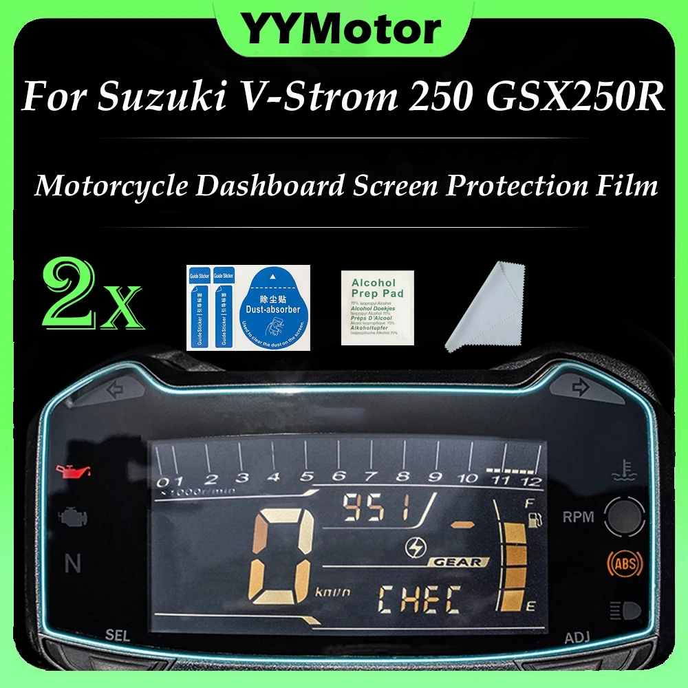 2PCS Motorcycle Dashboard Instrument Screen TPU Protection Film Moto Protector Accessories For Suzuki V-Strom DL 250 GSX250R