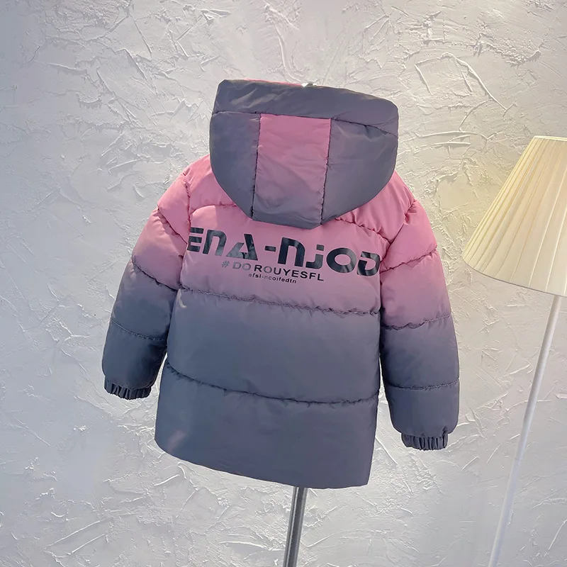 Winter Kids jacket Outdoor Casual Thickened Hooded Boys Girls Cotton Padded Clothes Fashion Warm Coat Children's Clothing