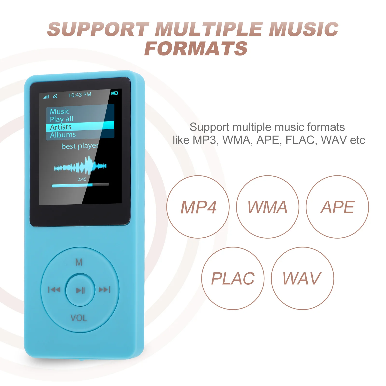 

1Set Mp3 Player Lossless Sound 8GB Mini Music Player Compact Lightweight for Exercise Travel Running Hiking Portable Media Voice