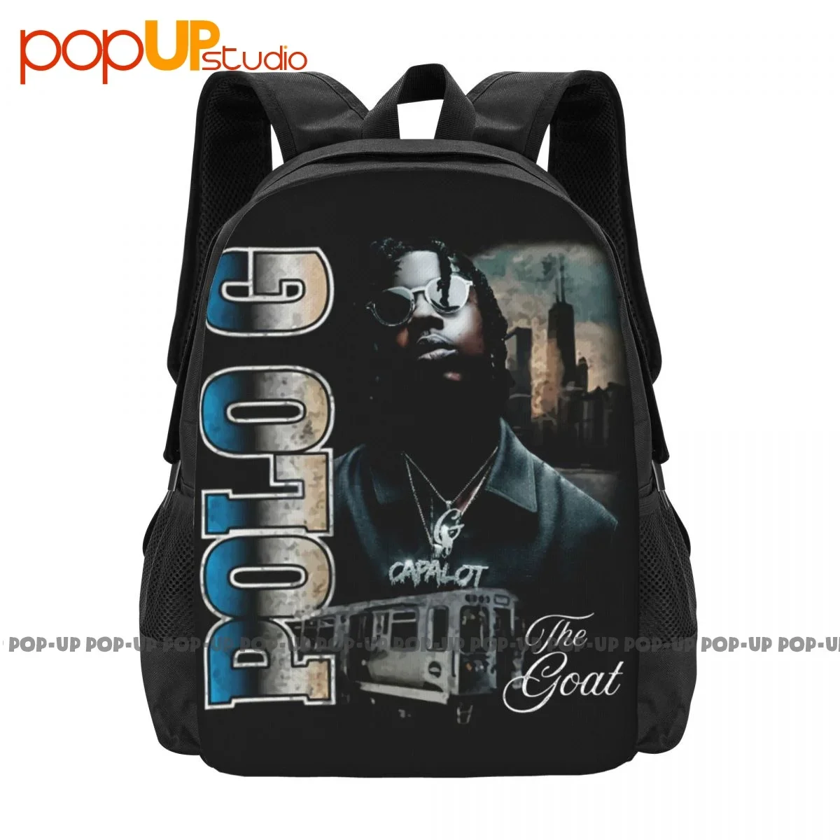 Polo G The Goat Train Backpack Large Capacity Bookbag Art Print Gym Tote Bag Clothes Backpacks