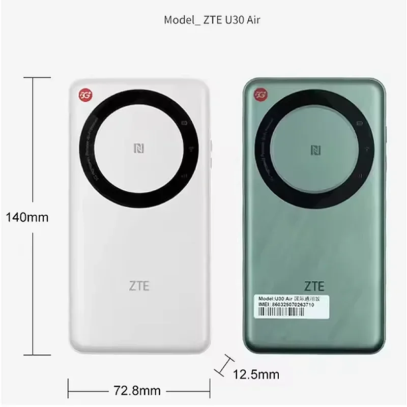 ZTE 5G 휴대용 와이파이 U30 에어 2x2 MIMO 4500mAh 듀얼 밴드 NFC 포켓 MiFi 5G 4G LTE 모바일 와이파이 라우터, SIM 카드 슬롯 포함