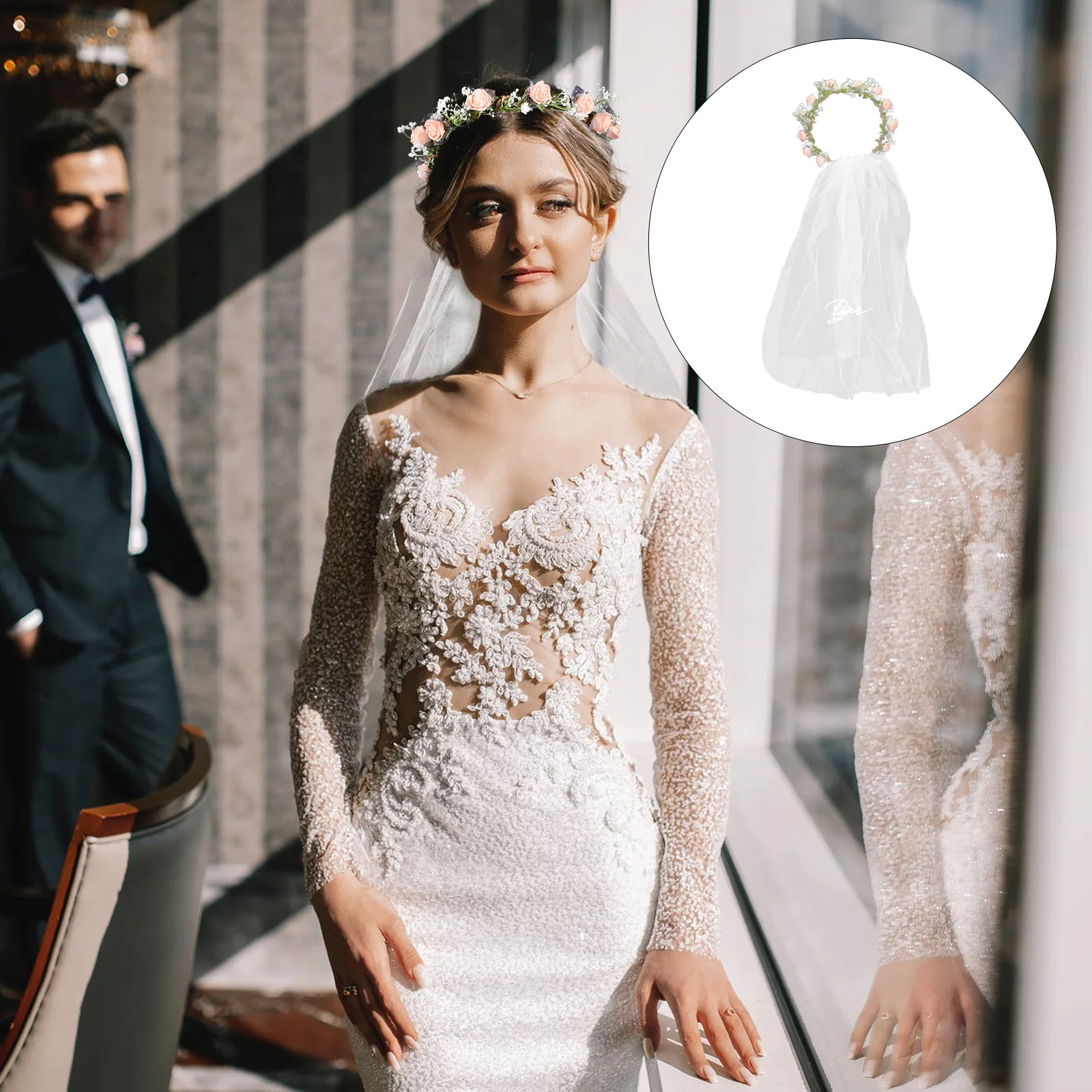 Garland Bridesmaid Gifts Veil Wedding Flower Hair Accessories Crown Hairband Artificial Headpiece