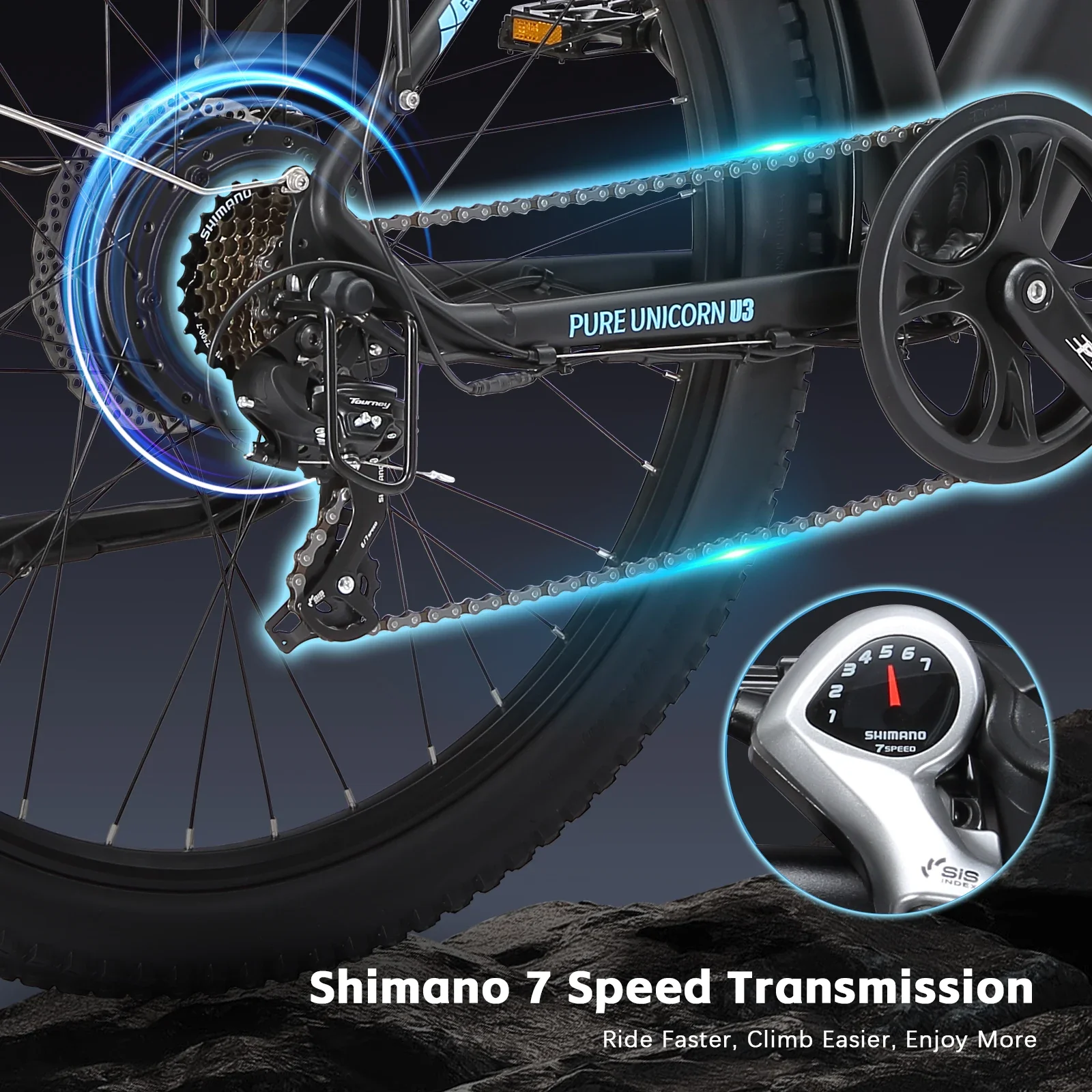 PURE UNICORN U3 Urban Commuting Electric Bicycles Men's EBike 48V12.8Ah Battery 29 Inch Tire
