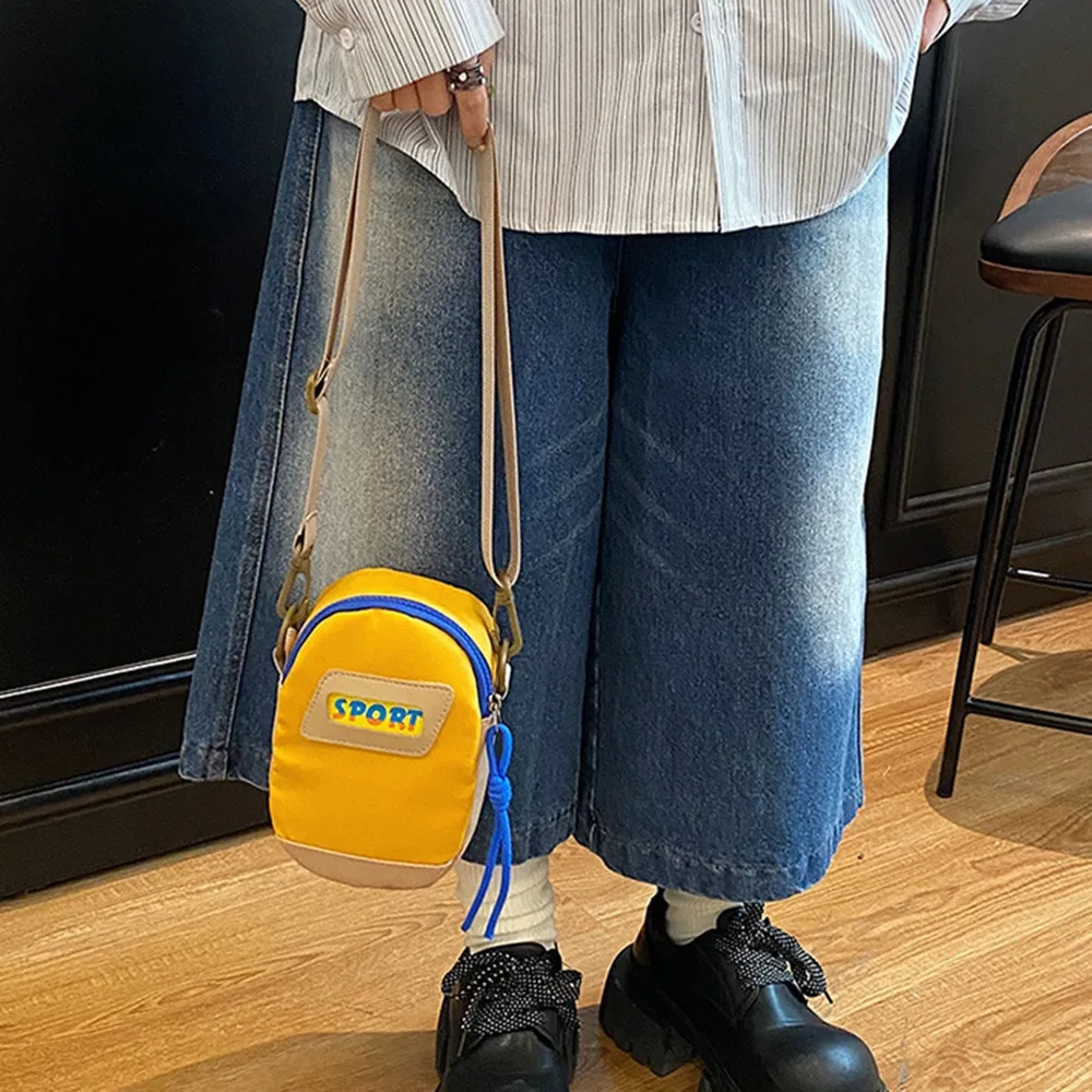 

Casual Canvas Crossbody Bag Large Capacity Sports Style Small Square Bag Single Shoulder Adjustable Strap Mobile Phone Pouch