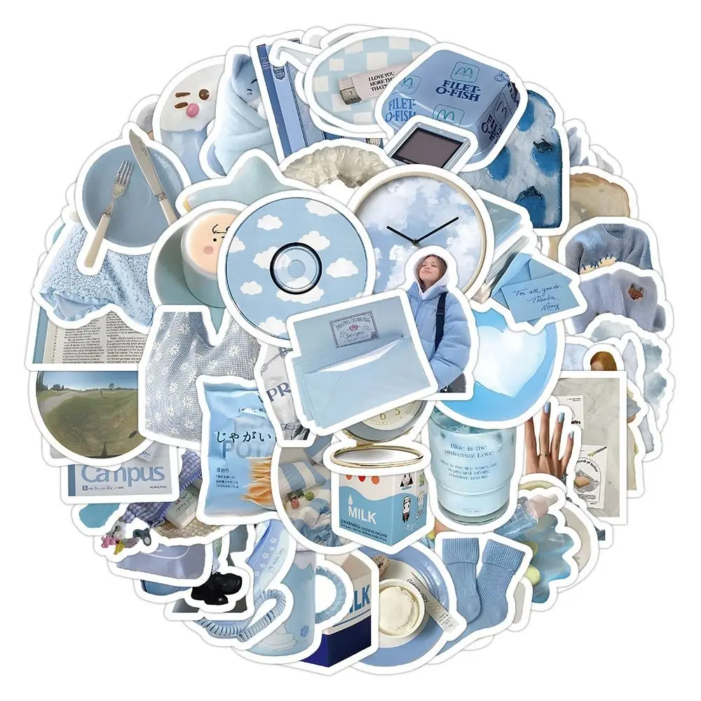 DIY Crafts Blue Gentle Ballet Sticker Decorative Waterproof Girls Romance Diary Sticker Adhesive Hand Account