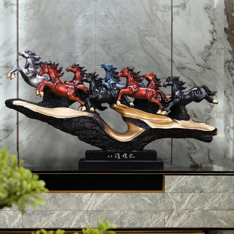 Bureau à domicile entreprise boutique efficace prélèvement affaires argent dessin résine succès bonne chance 8 heures de course FENG SHUI statue