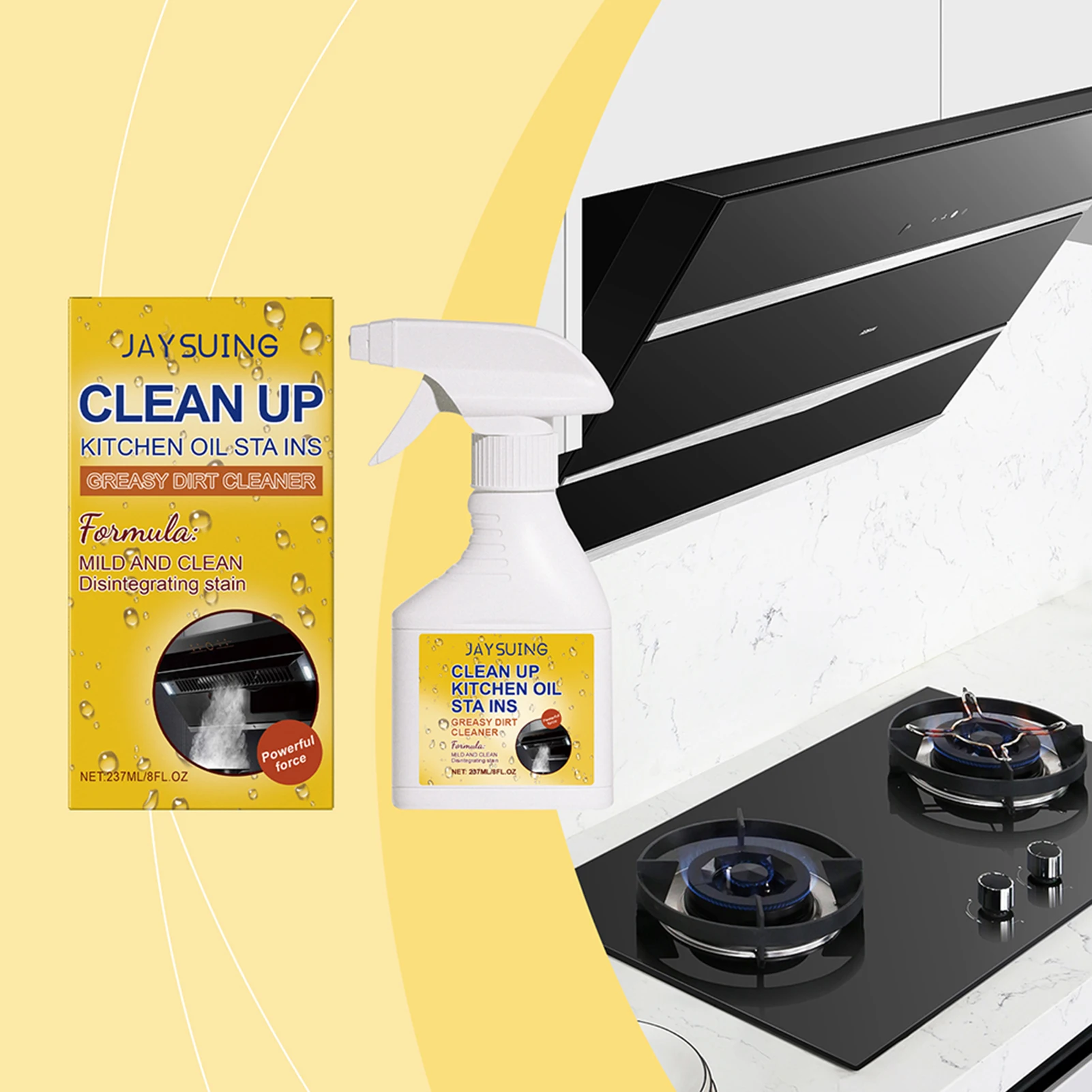 Kitchen Degreaser For Stovetops Dissolve Grease Oil Stain Cleaner For Home Kitchen