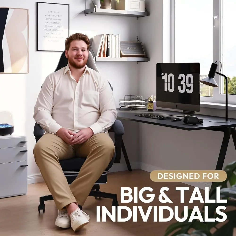 كرسي ألعاب مريح من القماش كبير وطويل مع جيب وسادة زنبركية كرسي ألعاب للتدليك مع مسند للرأس لاستخدام الكمبيوتر #4