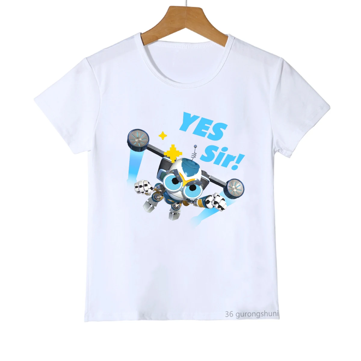 New Boys T-shirt Funny Bolts and Blip Robot Cartoon Print Toddler Tshirt Cute Boys clothes Summer Short Sleeve O-Neck Tshirt Top