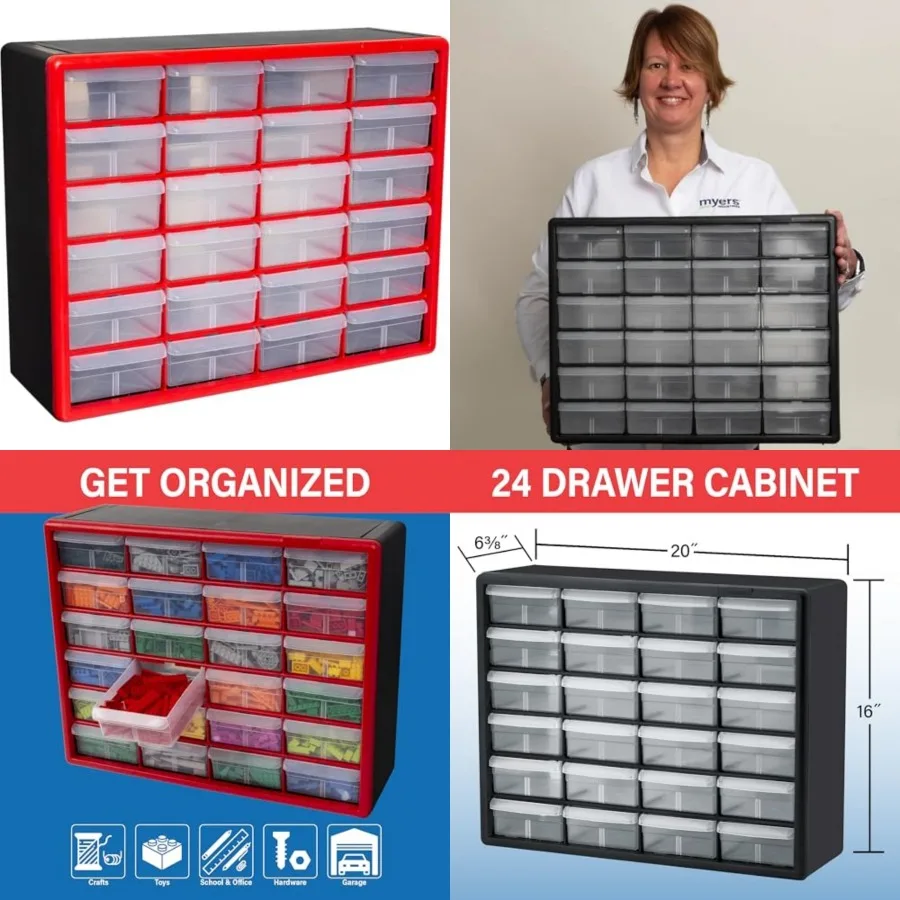 

Plastic Storage Cabinet for Garage Organization, Bead Organizer, Building Bricks Storage, Teacher Toolbox, Makeup Organizer, 20