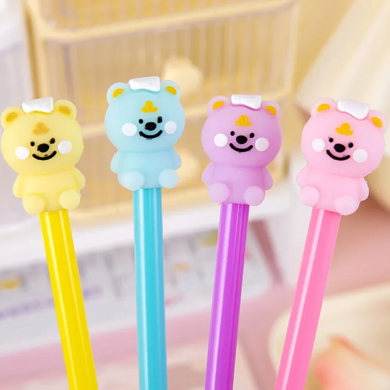 

4PCS Creative Cartoon Student Gel Pen Black 0.5mm Student Gel Pen Stationery Kawaii School Supplies