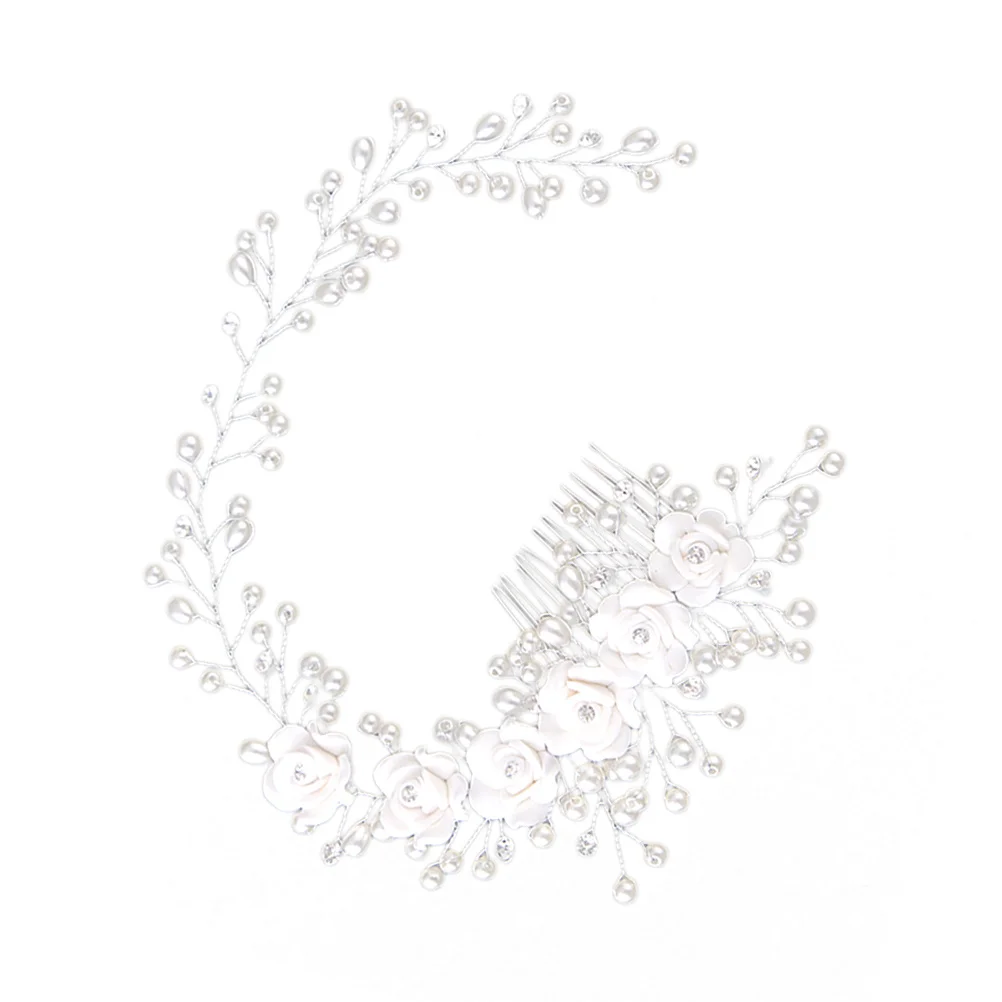 

White Hair Comb Elegant Wedding Accessories Dress Fashionable Headwear Bridal Headdress