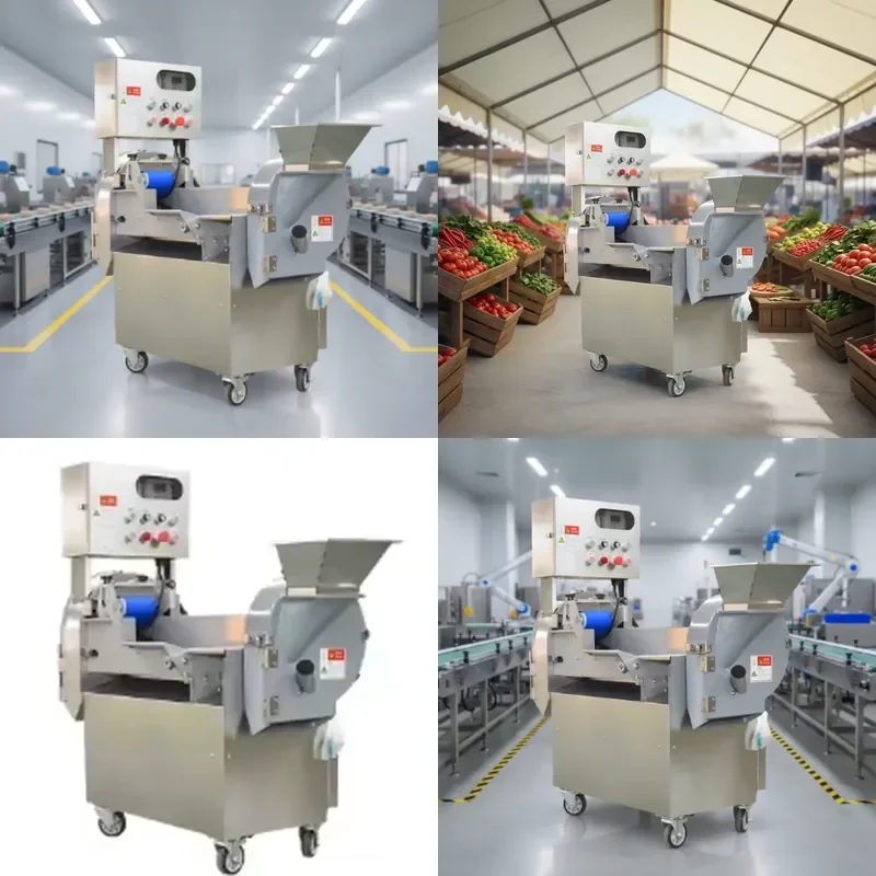Commercial Double Head Electric Vegetable Cutter Multi Function Slicing and Shredding Machine for Kitchen Food Processing