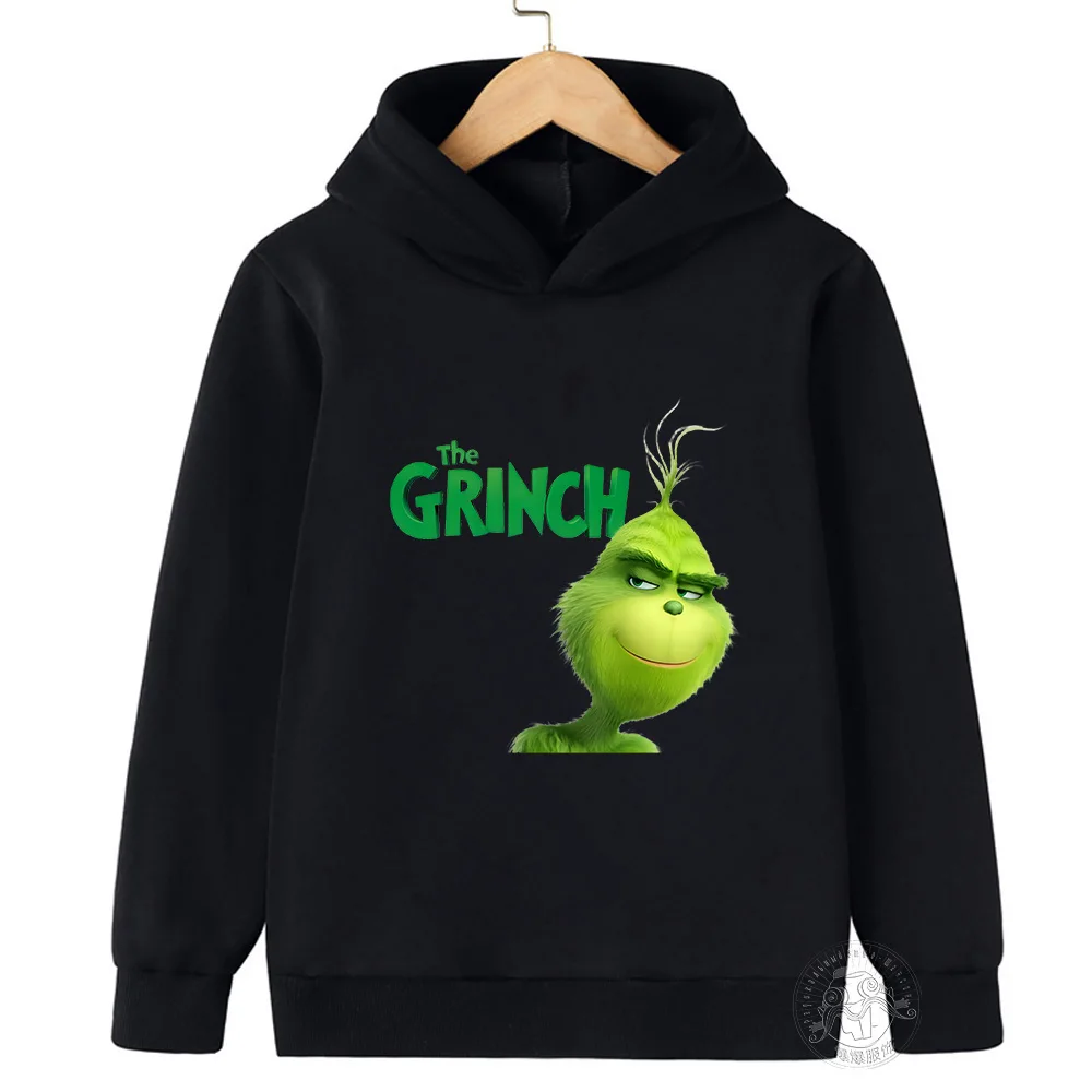 Disney Grinch Printed Children\'s Clothing 3-14 Years Old Boys And Girls Clothing Street Casual Outdoor Sports Warm Sweatshirt