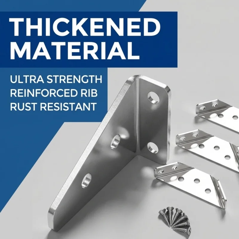 Thickened Angle Code Stainless Steel  90 Degrees Right Angle Fixed Bracket Furniture Connectors Frame Corner Brace with Screw