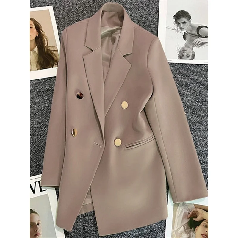 

Ladies' Oversized Commute Suit Jaet Metal Bule Casual Interview Polyester Long Sve Color Faionable Outerwear