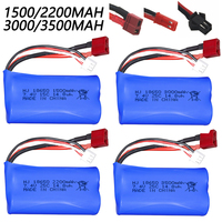 7.4V 1500/2200/3000/ 3500 mAh JST/T/SM Plug 18650 2S li-ion Battery for Wltoys 12423 10428 12429 12401 12402A RC Car Spare Parts