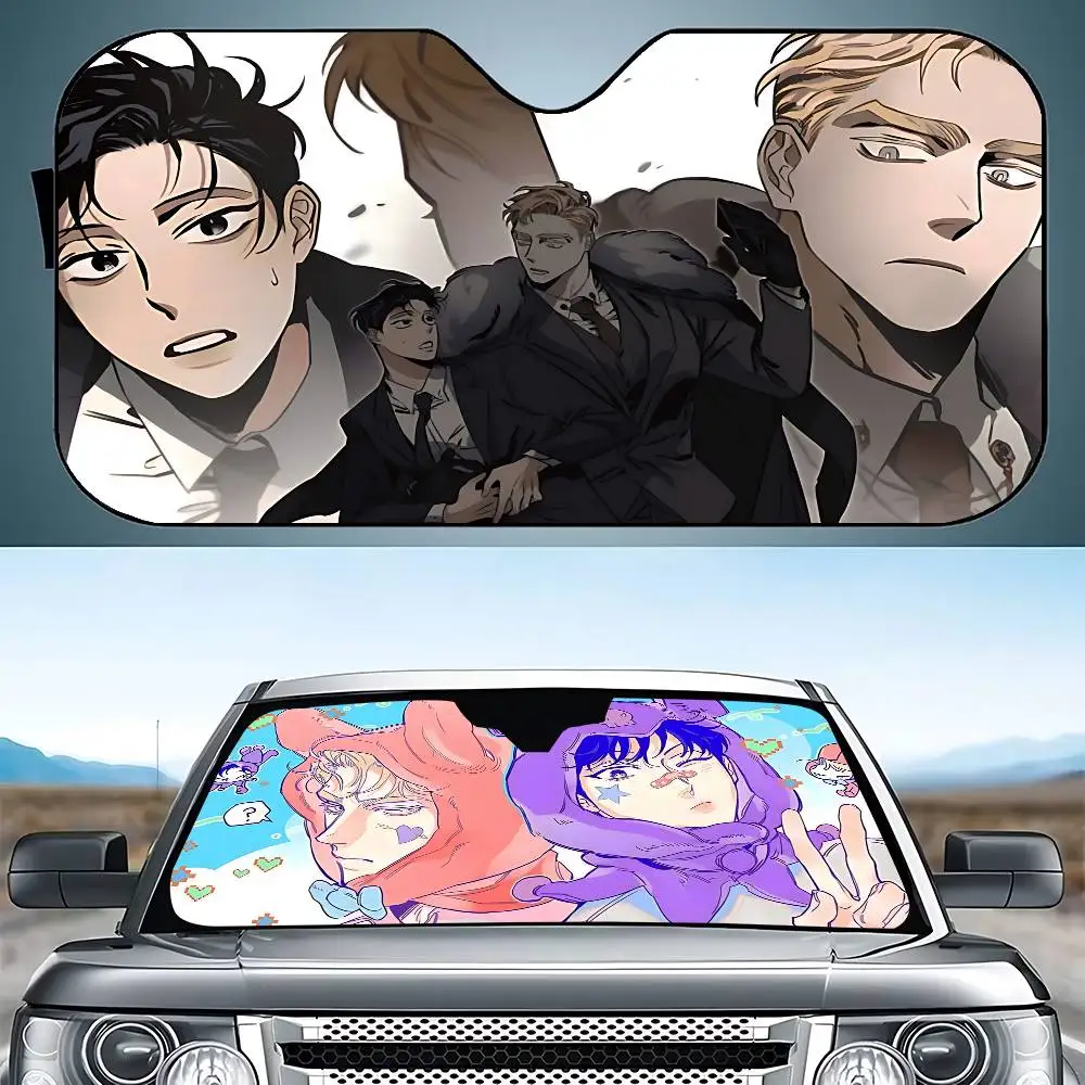 Manhwa-R-roses And Champagne Cute Stylish And Trendy Windshield Sunshade, Car Windshield Cover, Car Sunshade Curtain Protection