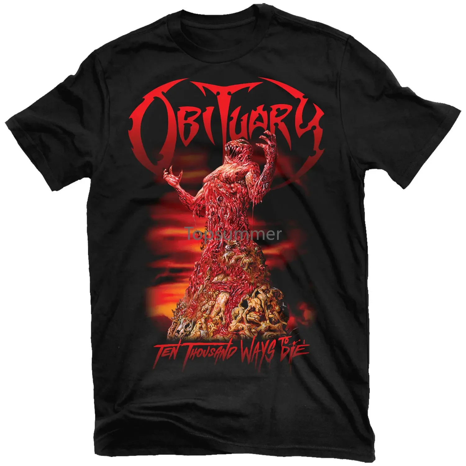 Obituary Ten Thousand Ways To Die T Shirt Mens Hipster Short Sleeve Tee Tops Black 100% Cotton Print Summer O-Neck T-Shirt