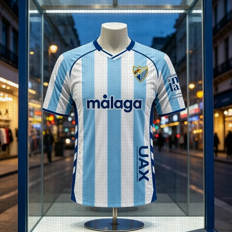 Nouveau Maillot de Foot 2026 Malaga CF Imprimé T-shirt Athleisure Adulte Famille Été Séchage Rapide Doux Confortable Léger Parent-enfant