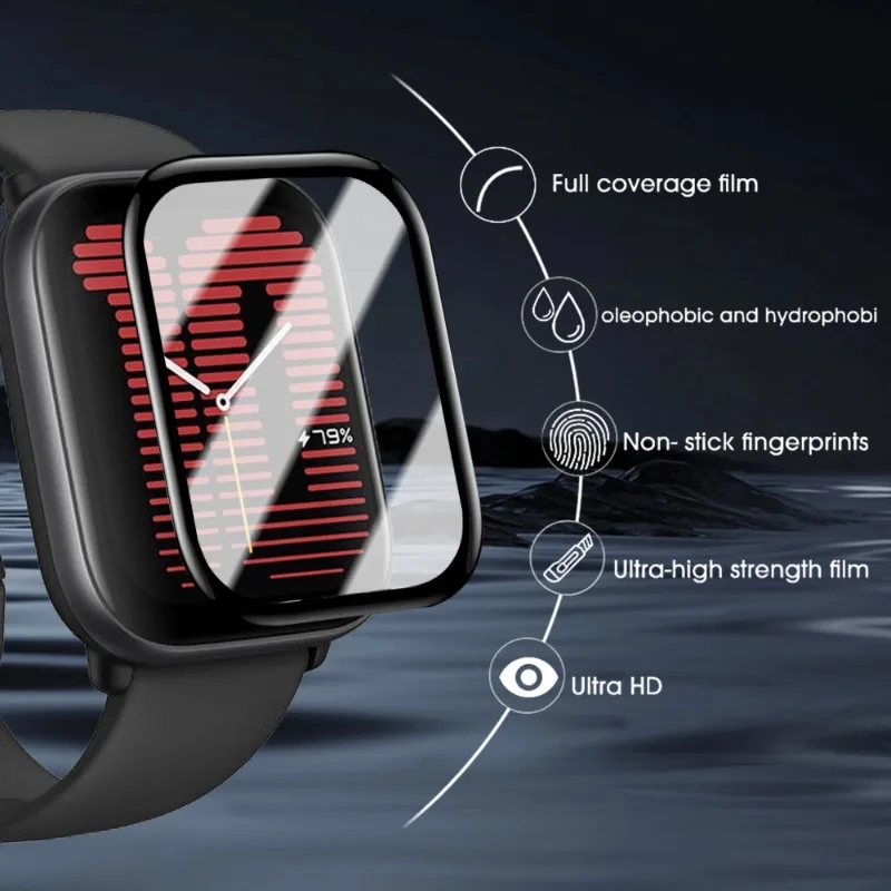 3D Curved Film for Amazfit Active Screen Protector Anti-scratch Protective Film for Amazfit Active Watch Accessories Not Glass