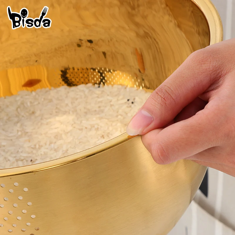 Stainless Steel Drain Basket Bowl Washing Kitchen Strainer Noodles Vegetables Kitchen Utensils Beans Sieve Fruit Cleaning Tools