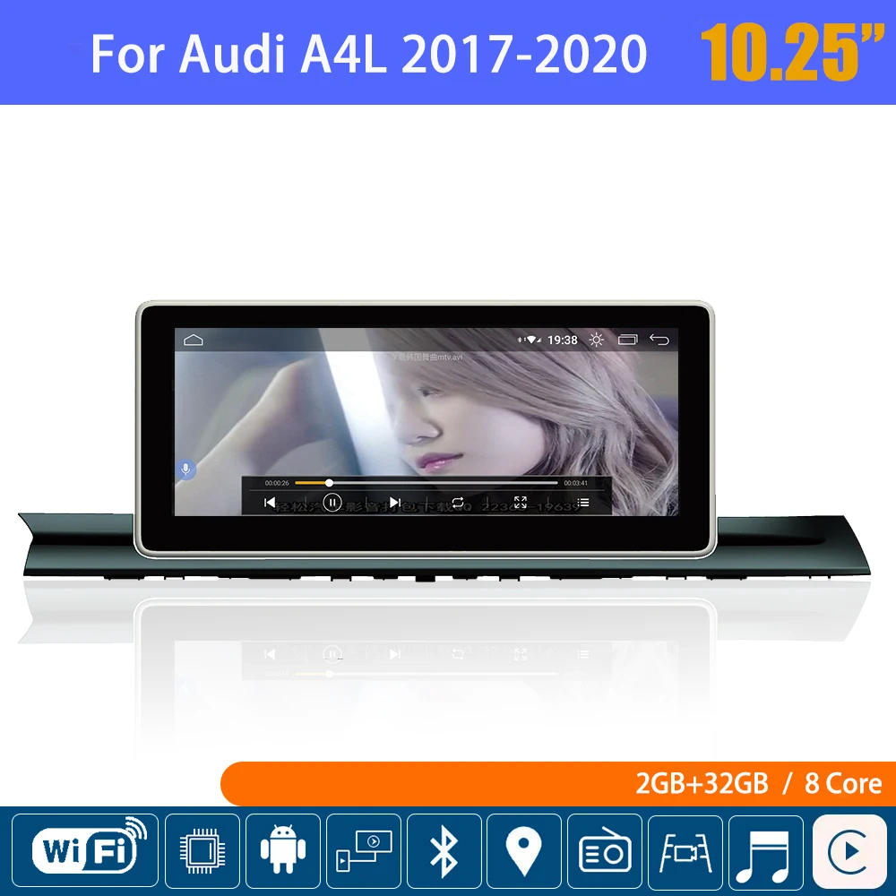 

10.25" For Audi A4L Car Video Player Android Touch Screen Car Carplay Monitor Multimdia Player Speacker Radio Navi Stereo