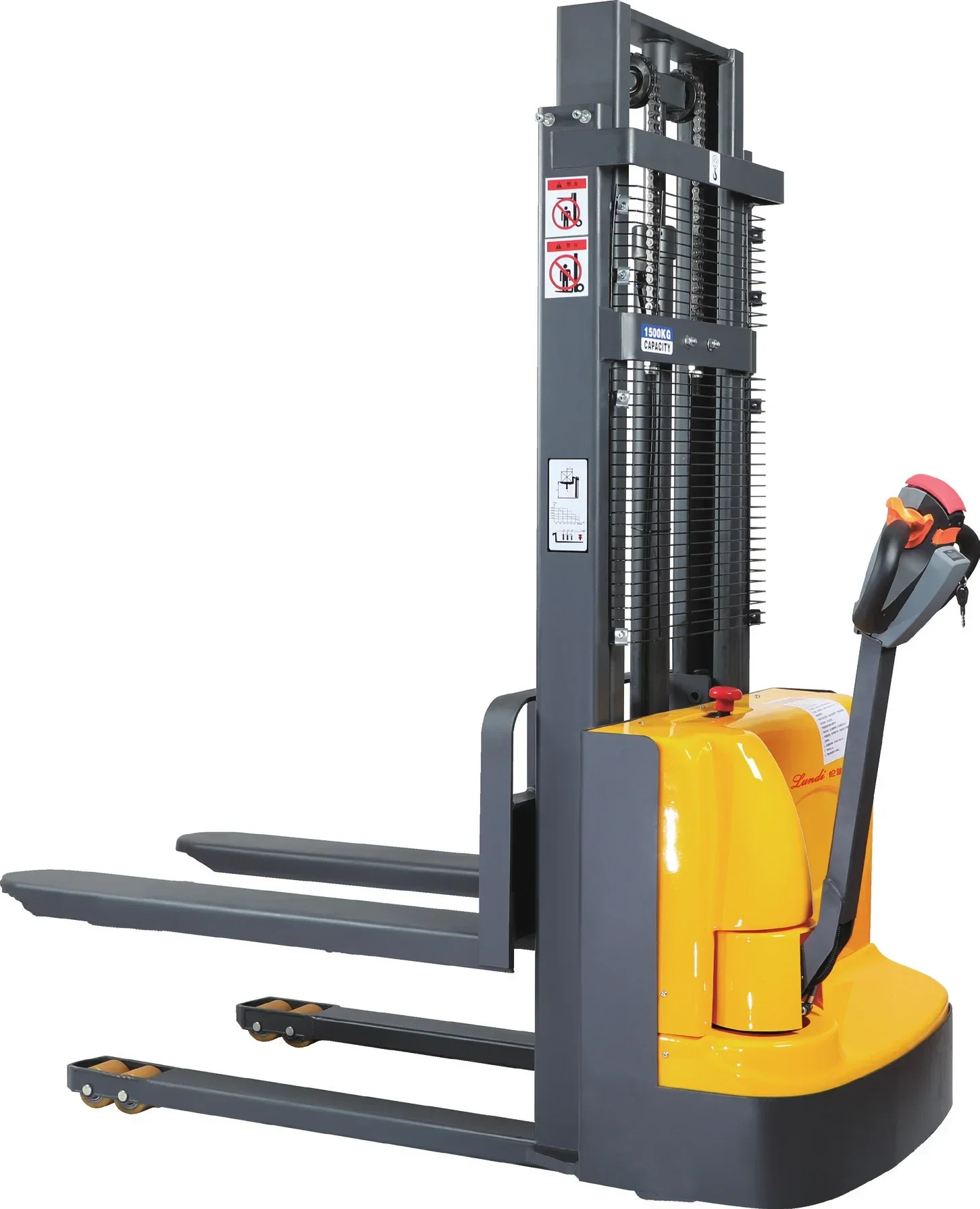 Chinese Full Electric Forklift 1000kg 1500kg 2000kg Lifting Height 1.5m 2m Mini Electric Stacker AGV Forklift Price