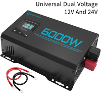 Universal Dual Voltage Pure Sine Wave Inverter DC 12V/24V to AC 220V 5000W 6000W Power Converter Car Solar Inverter