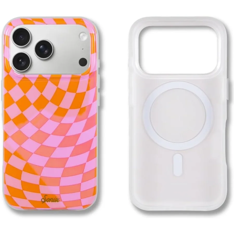 

Phone Case for iPhone 17 Pro Designed for MagSafe Compatibility 10ft Drop Tested for Ultimate Protection Checkmate Pink